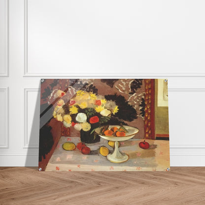 STILL LIFE BOUQUET AND COMPOTIER 1925 - Henri Matisse Acrylic Print - 70x100 cm / 28x40″ inches | Henri Matisse Wall Art | Henri Matisse Prints