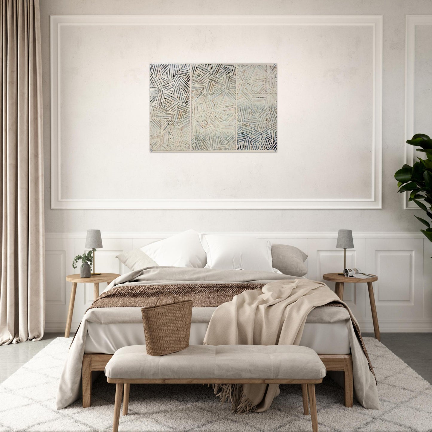 BETWEEN THE CLOCK AND THE BED 1989 - Jasper Johns Acrylic Print - 70x100 cm / 28x40″ inches