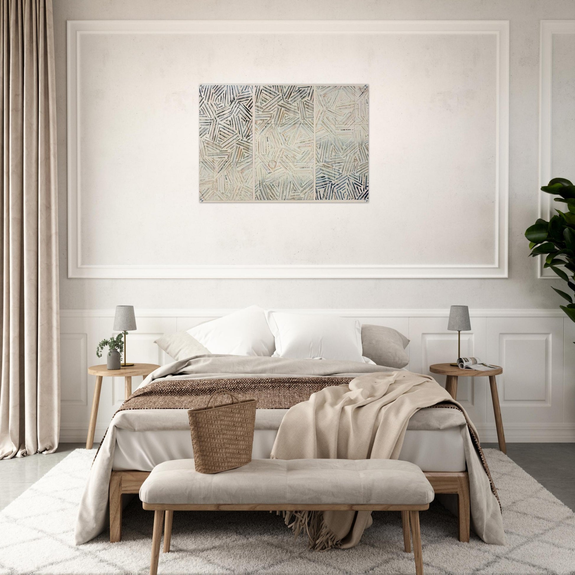 BETWEEN THE CLOCK AND THE BED 1989 - Jasper Johns Acrylic Print - 70x100 cm / 28x40″ inches