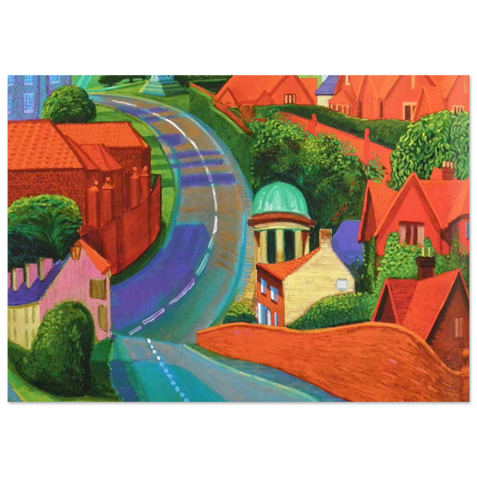 David Hockney - The Road to York Through Sledmere - 13x18 cm / 5x7 inches - Fine Art Poster-canvas - -