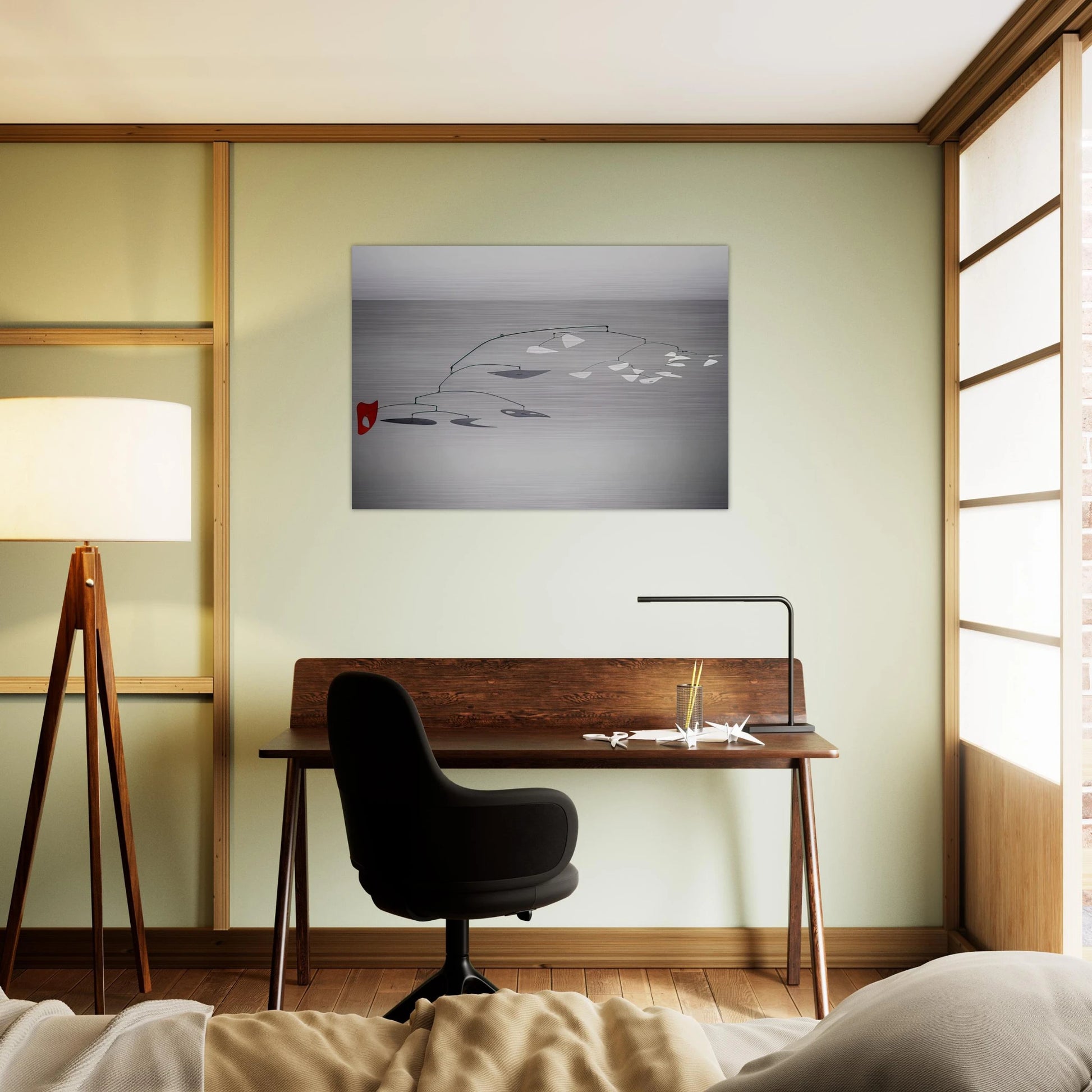 1 RED 4 BLACK PLUS X WHITE 1947 - Alexander Calder Brushed Aluminum Print - 70x100 cm / 28x40 inches | Alexander Calder Aluminum Print | Alexander Calder Prints