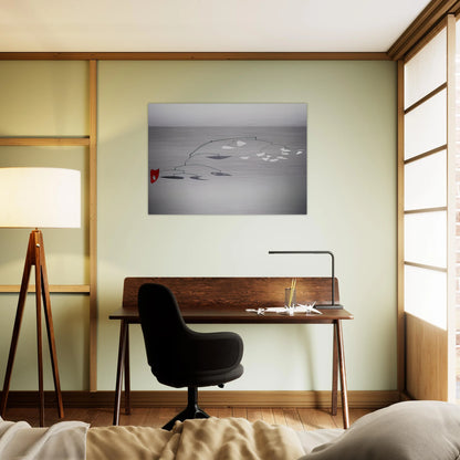 1 RED 4 BLACK PLUS X WHITE 1947 - Alexander Calder Brushed Aluminum Print - 70x100 cm / 28x40 inches | Alexander Calder Aluminum Print | Alexander Calder Prints