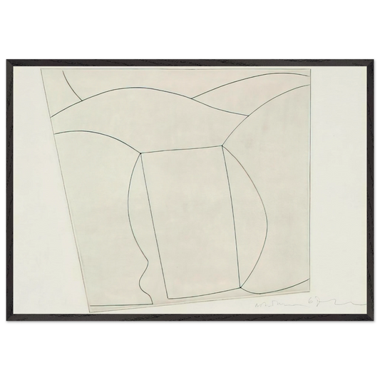 3 forms in a landscape - 1967 - Ben Nicholson 70x100 cm / 28x40 inches Framed Art Print – Black Wooden Frame