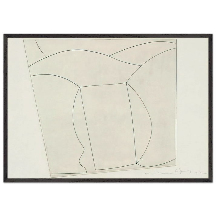 3 forms in a landscape - 1967 - Ben Nicholson 70x100 cm / 28x40 inches Framed Art Print – Black Wooden Frame