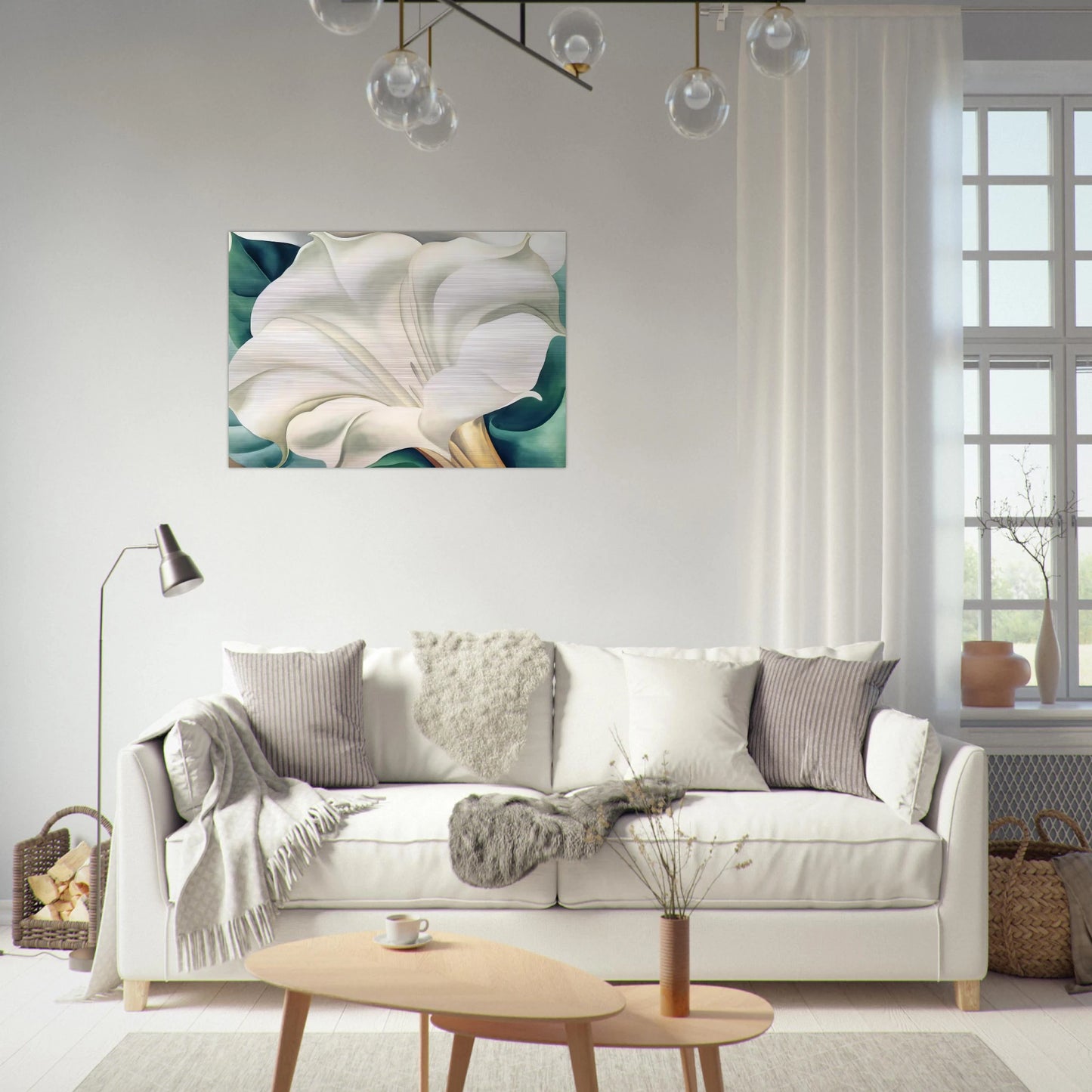 Jimson Weed 2 - Georgia O'Keeffe Brushed Aluminum Print - 70x100 cm / 28x40 inches | Georgia O'Keeffe Aluminum Print | Georgia O'Keeffe Prints