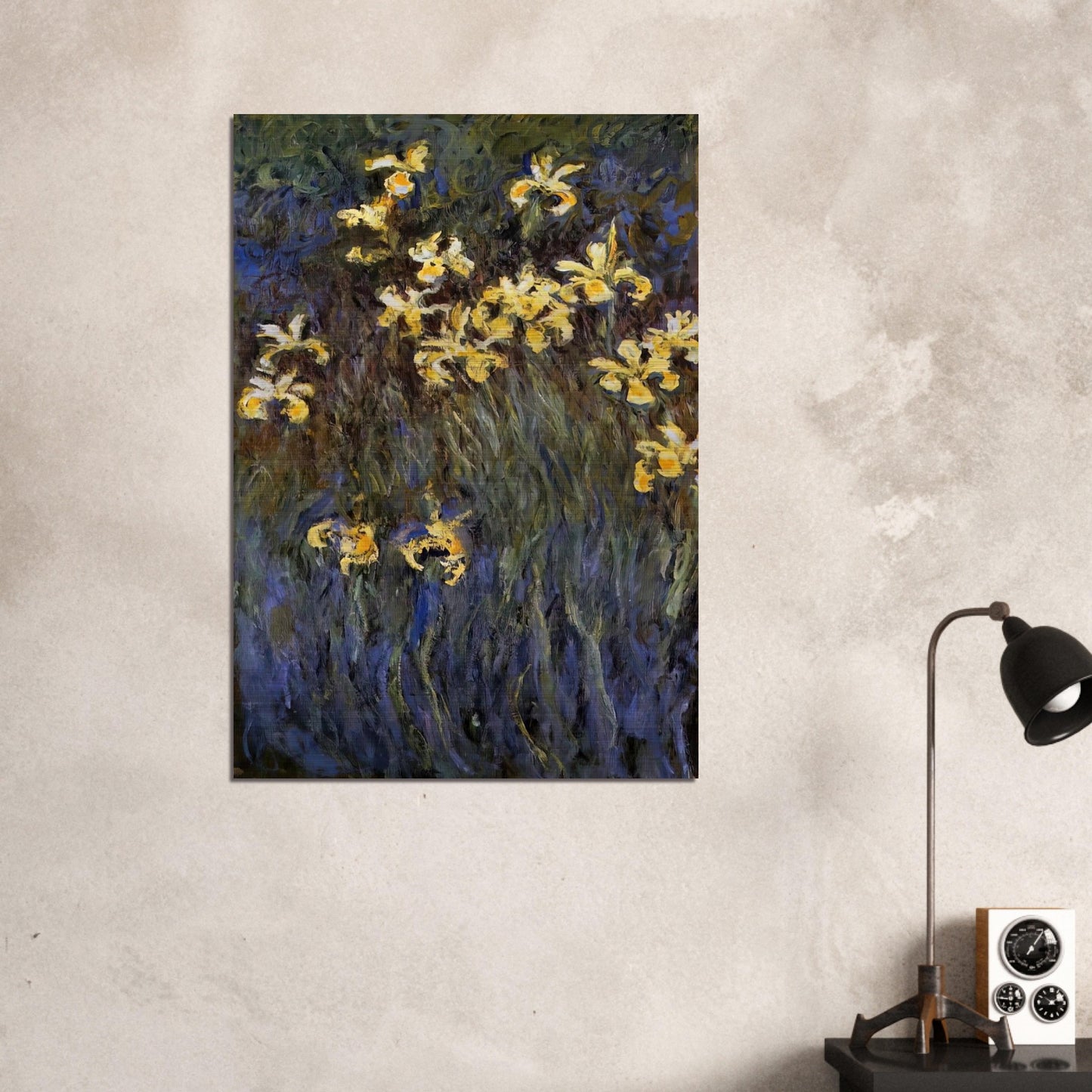 The Yellow Irises - claude monet Brushed Aluminum Print - 70x100 cm / 28x40 inches | claude monet Aluminum Print | claude monet Prints
