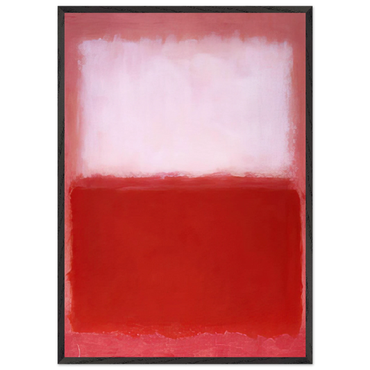White Over Red - 1957 - Mark Rothko 70x100 cm / 28x40 inches Framed Art Print – Black Wooden Frame