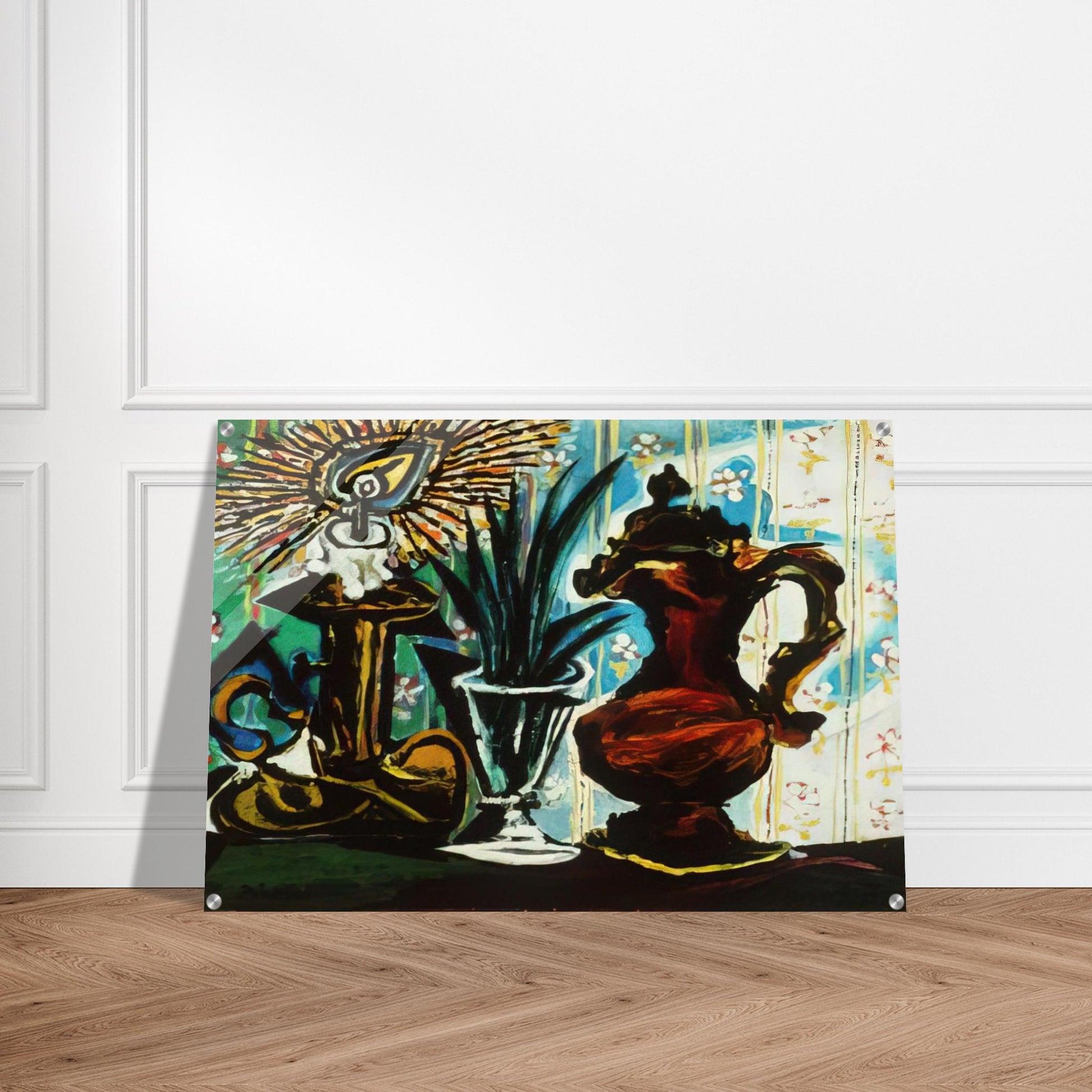 Still life with candle - Pablo Picasso Acrylic Print - 70x100 cm / 28x40″ inches