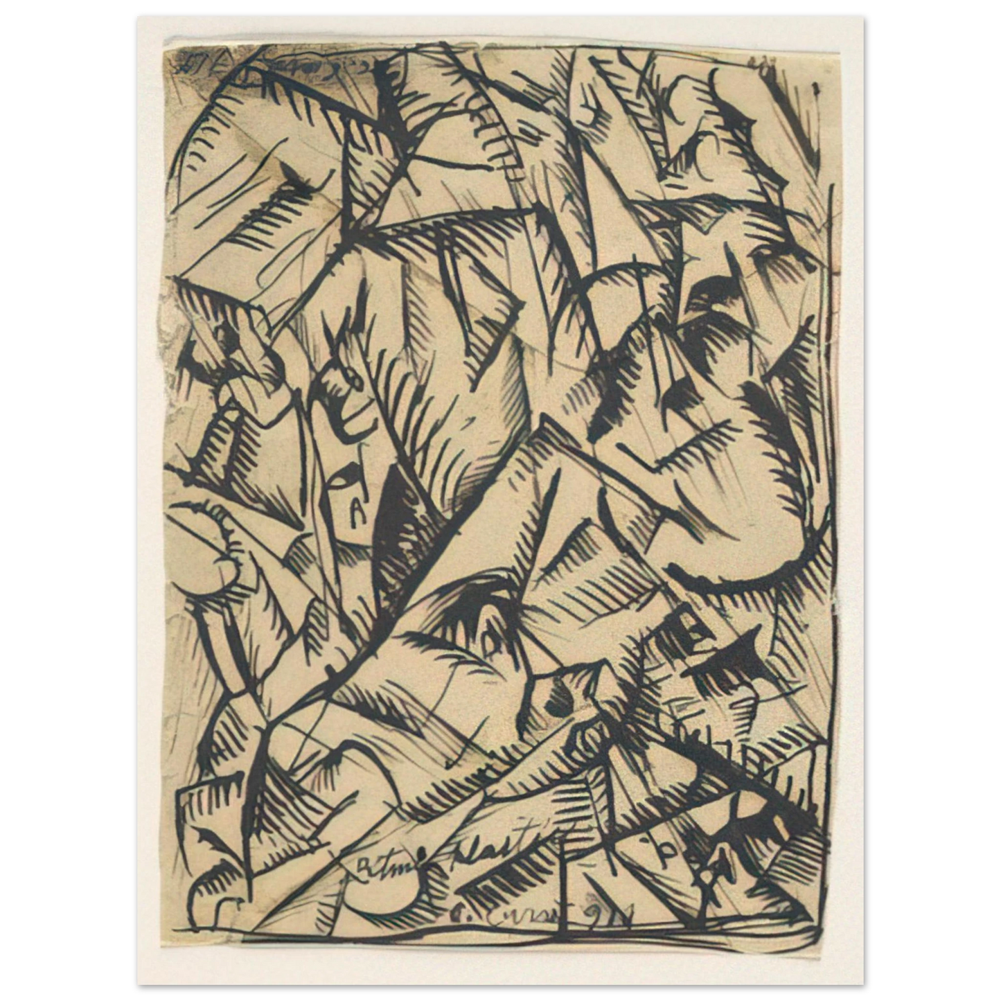 Carlo Carra - RITMI PLASTICI 1911  75x100 cm / 30x40inches Fine Art Poster