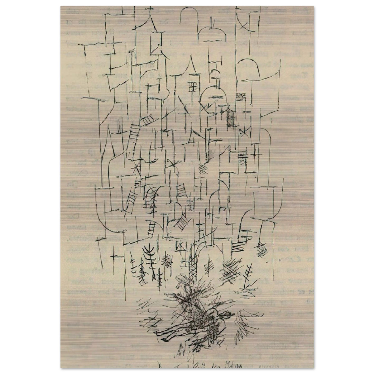 DEATH FOR THE IDEA 1915 - Paul Klee Brushed Aluminum Print - 70x100 cm / 28x40 inches | Paul Klee Aluminum Print | Paul Klee Prints