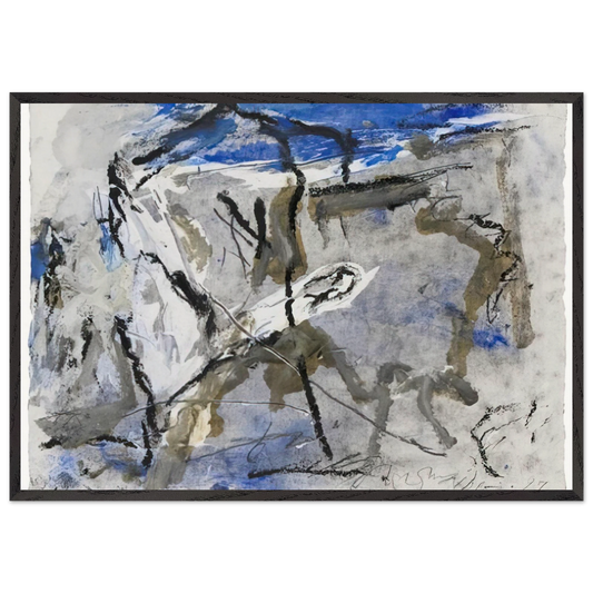 GE-11 - 1997 - Emil Schumacher 70x100 cm / 28x40 inches Framed Art Print – Black Wooden Frame