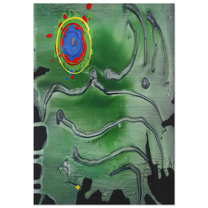 Green Sea Moon - 2006 - John Hoyland Brushed Aluminum Print - 70x100 cm / 28x40 inches | John Hoyland Aluminum Print | John Hoyland Prints