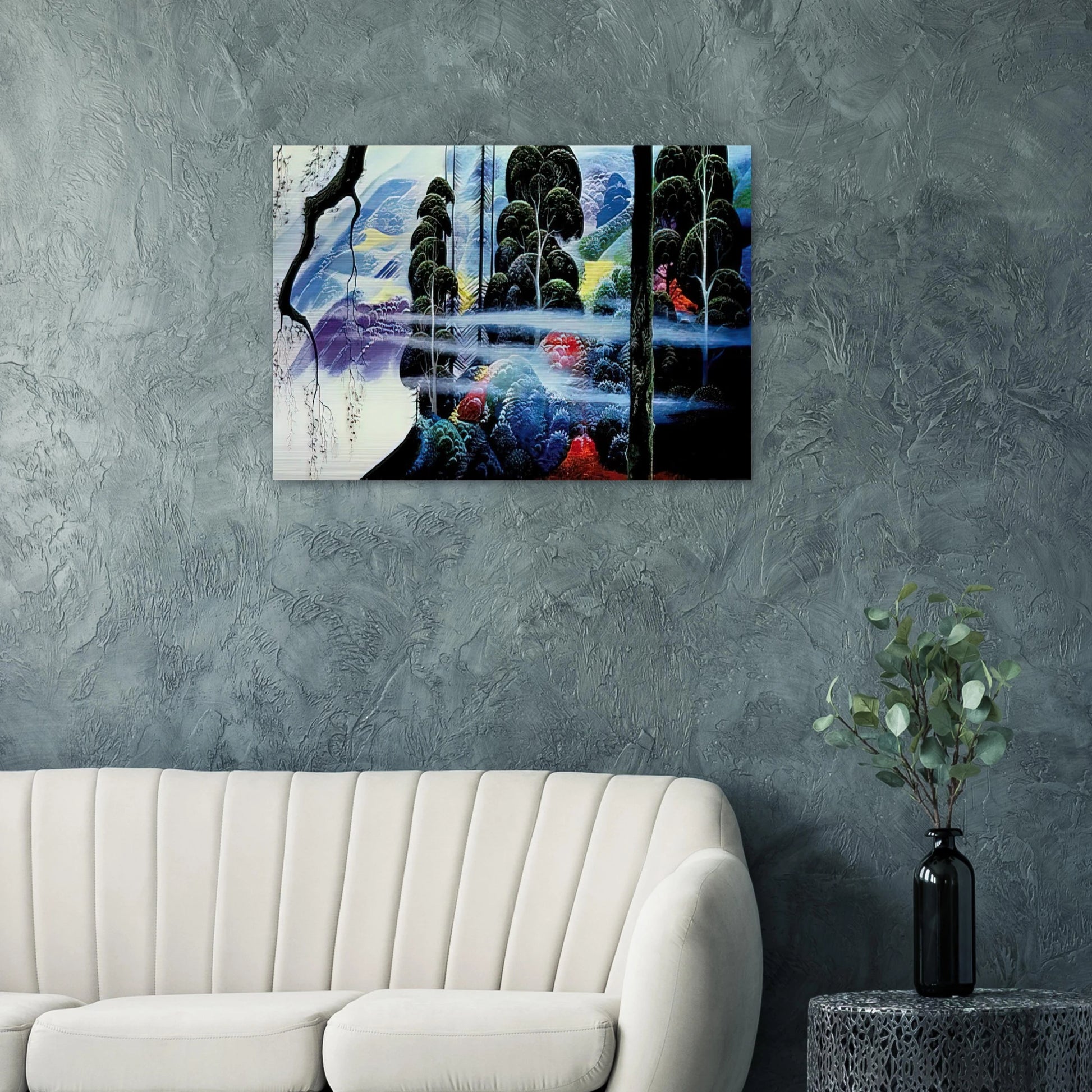 Along the Coast - Eyvind Earle Brushed Aluminum Print - 70x100 cm / 28x40 inches | Eyvind Earle Aluminum Print | Eyvind Earle Prints
