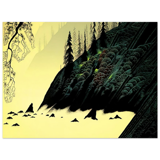 Eyvind Earle - Spruce Redwood and Pine  75x100 cm / 30x40inches Fine Art Poster