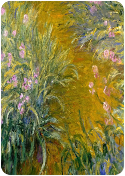 Path through the Irises 01 By claude monet Pack of 10 Post Cards | claude monet Post Cards | A6 (10.5 x 14.8 cm) - 4.1 x 5.8 inches