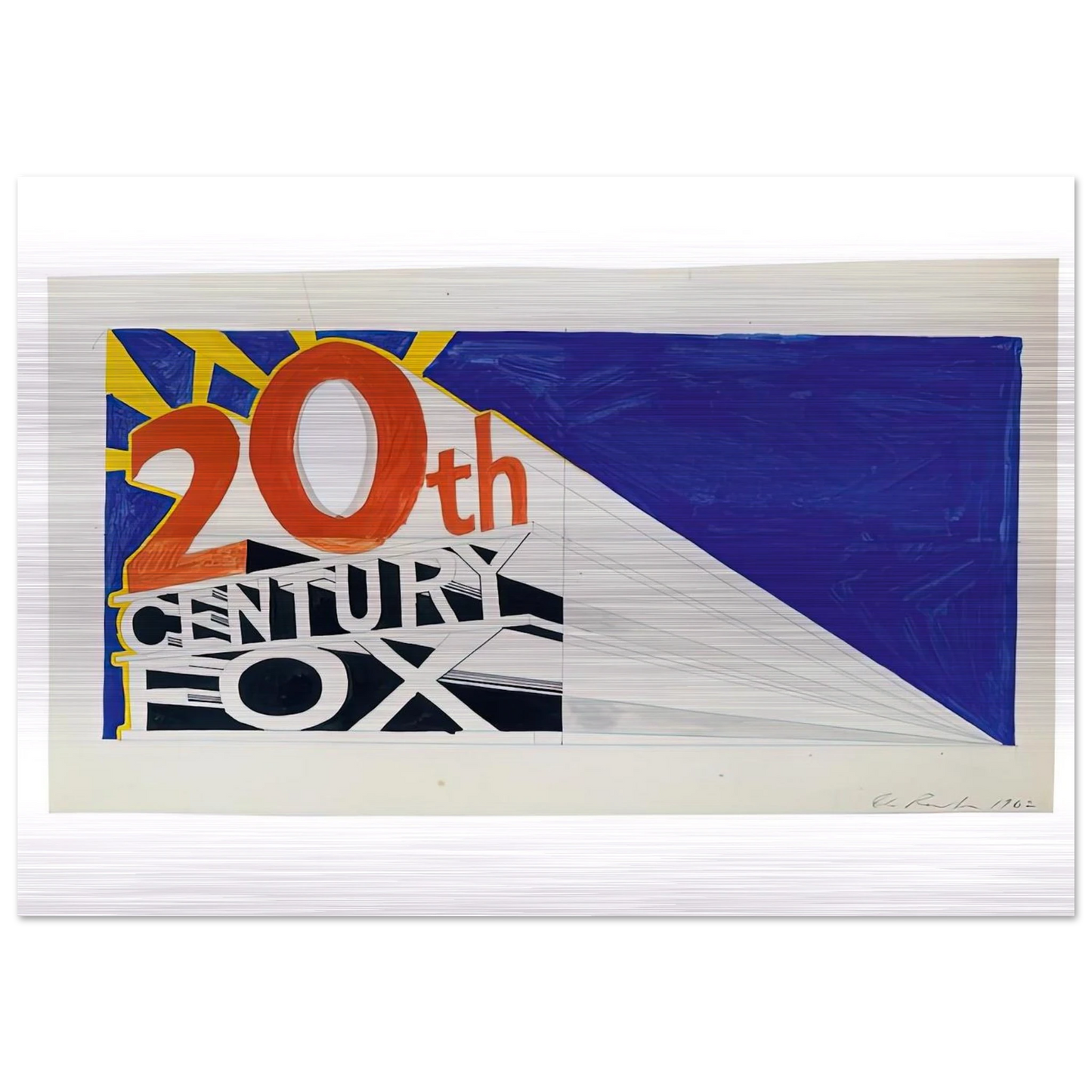 TRADEMARK 3 1962 - Edward Ruscha Brushed Aluminum Print - 70x100 cm / 28x40 inches | Edward Ruscha Aluminum Print | Edward Ruscha Prints