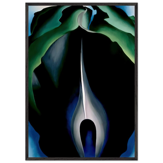 Jack-in-the-Pulpit No IV - Georgia OKeeffe 70x100 cm / 28x40 inches Framed Art Print – Black Wooden Frame