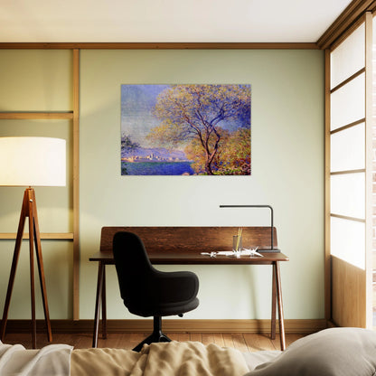 Antibes Seen from the Salis Gardens 01 - claude monet Brushed Aluminum Print - 70x100 cm / 28x40 inches | claude monet Aluminum Print | claude monet Prints