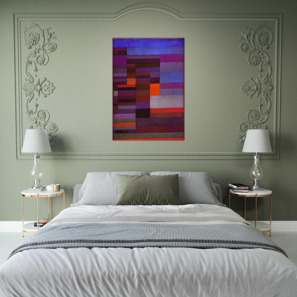 FIRE EVENING 1929 - Paul Klee Brushed Aluminum Print - 70x100 cm / 28x40 inches | Paul Klee Aluminum Print | Paul Klee Prints