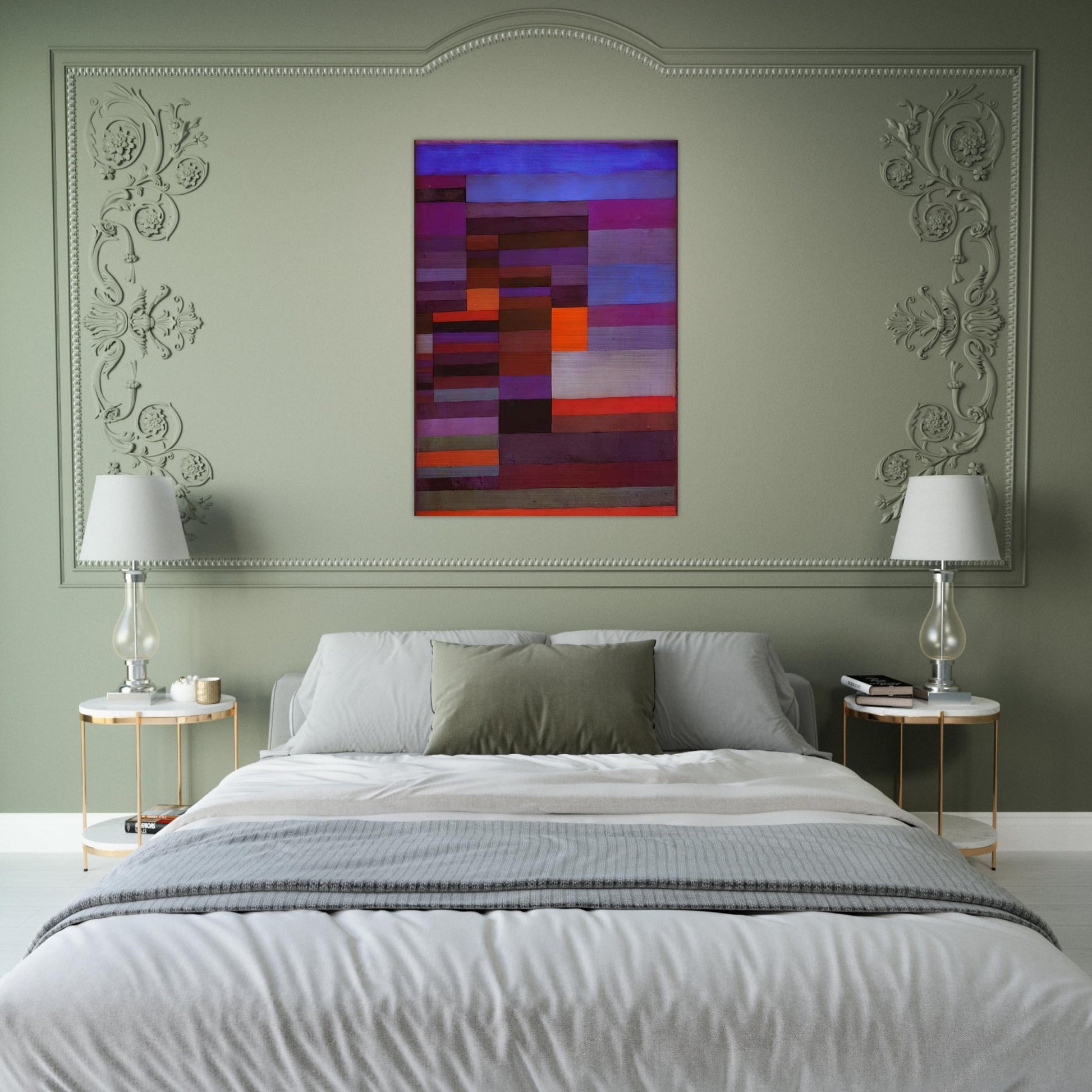 FIRE EVENING 1929 - Paul Klee Brushed Aluminum Print - 70x100 cm / 28x40 inches | Paul Klee Aluminum Print | Paul Klee Prints