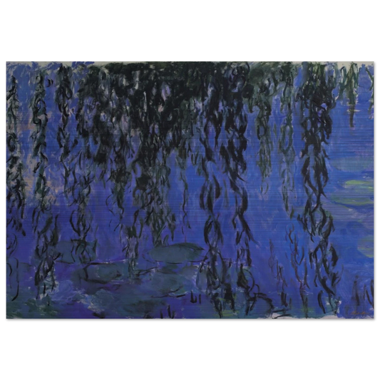 Water Lilies and Weeping Willow Branches - claude monet Brushed Aluminum Print - 70x100 cm / 28x40 inches | claude monet Aluminum Print | claude monet Prints