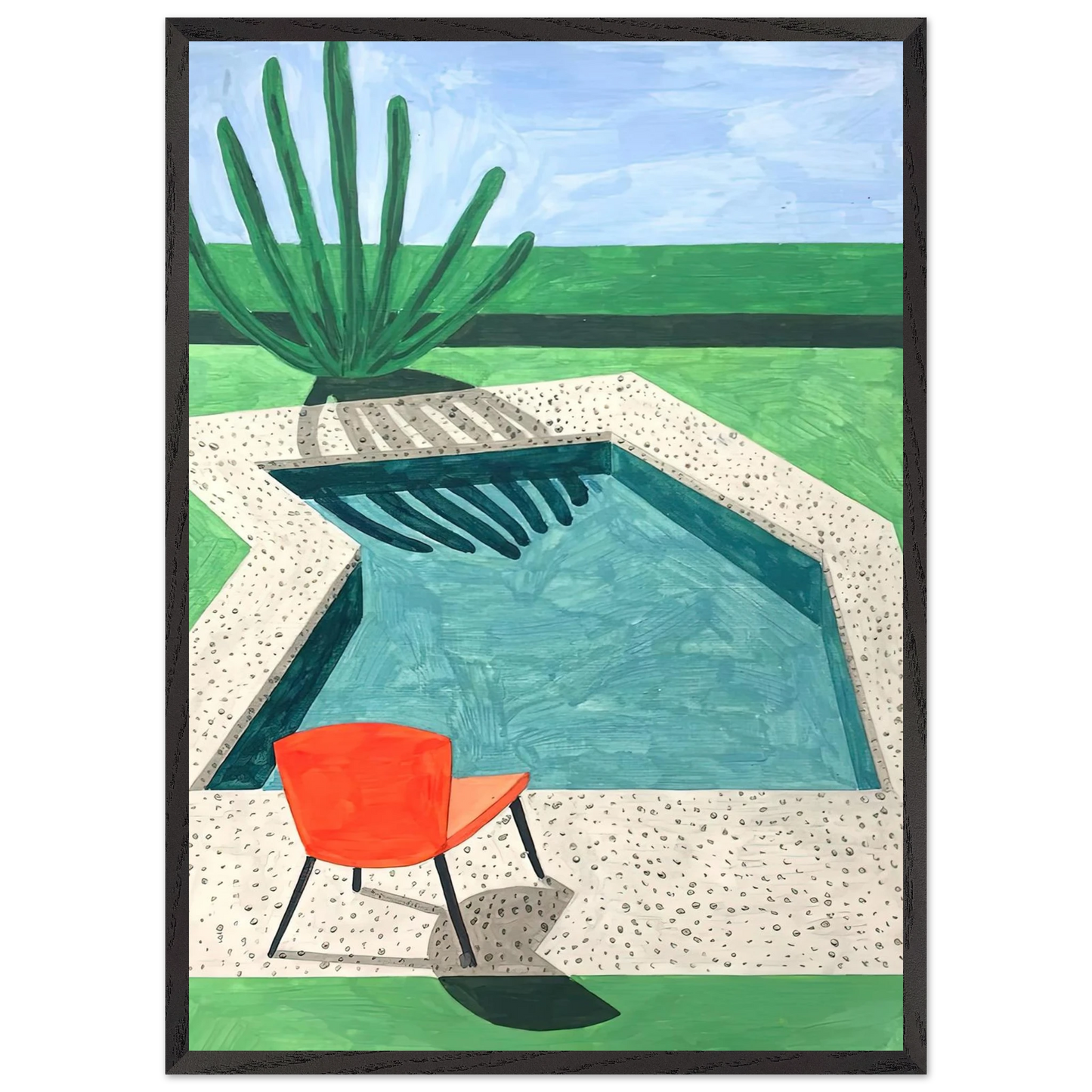 David Hockney - David Hockney Wall art - 30x45 cm / 12x18 inches - Premium Wooden Framed Poster With Fine Art Paper-canvas - White frame