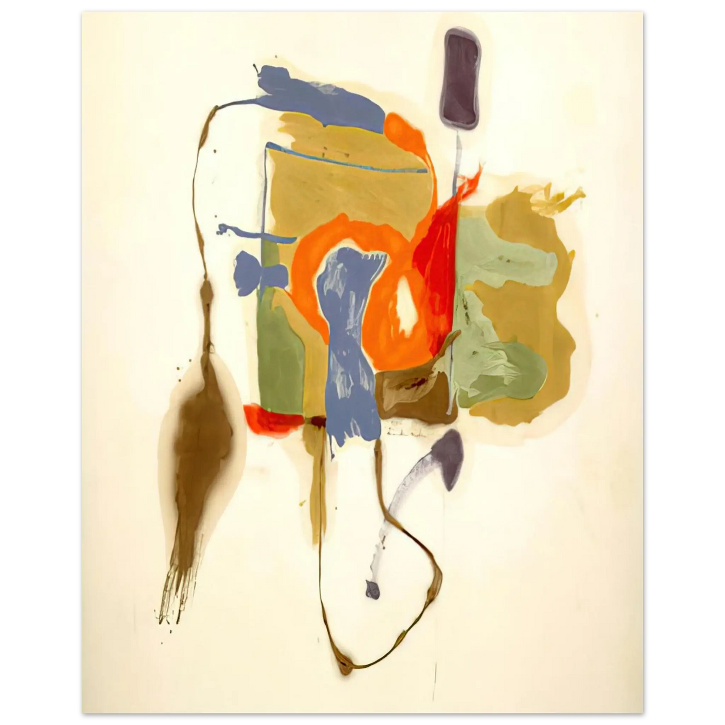 Helen Frankenthaler - Blue Form in a Scene - 1961 Wall art - 15x20 cm / 6x8 Inches - Fine Art Poster - -