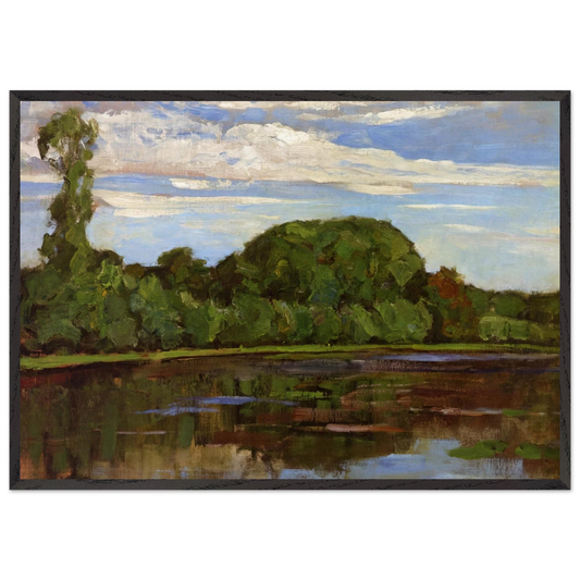 Geinrust Farm with Isolated Tree - Piet Mondrian 70x100 cm / 28x40 inches Framed Art Print – Black Wooden Frame