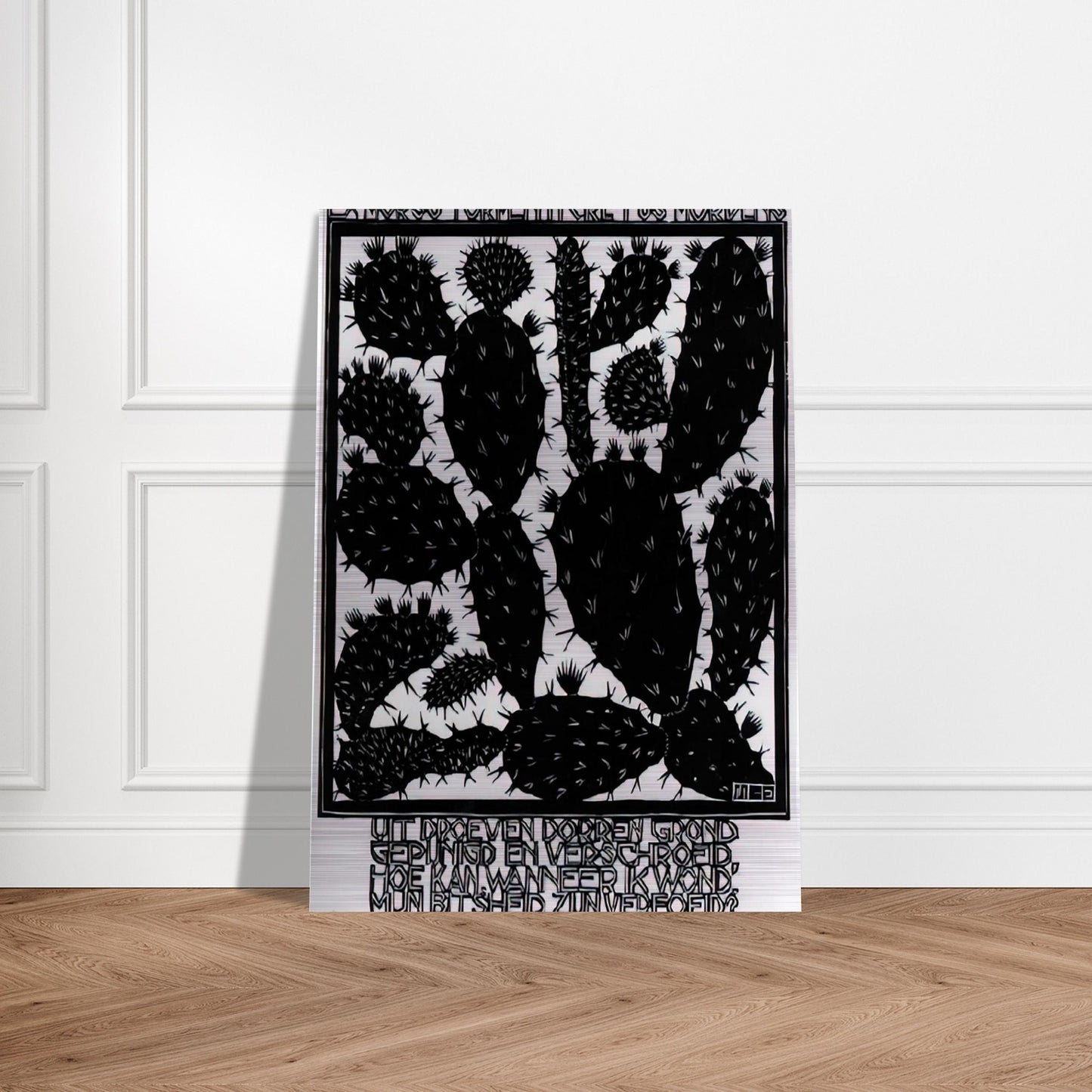 EMBLEMATA CACTUS - MC Escher Brushed Aluminum Print - 70x100 cm / 28x40 inches | MC Escher Aluminum Print | MC Escher Prints