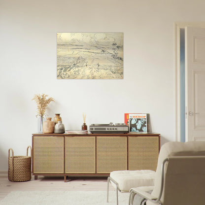 Wheat Fields - Vincent van Gogh Brushed Aluminum Print - 70x100 cm / 28x40 inches | Vincent van Gogh Aluminum Print | Vincent van Gogh Prints