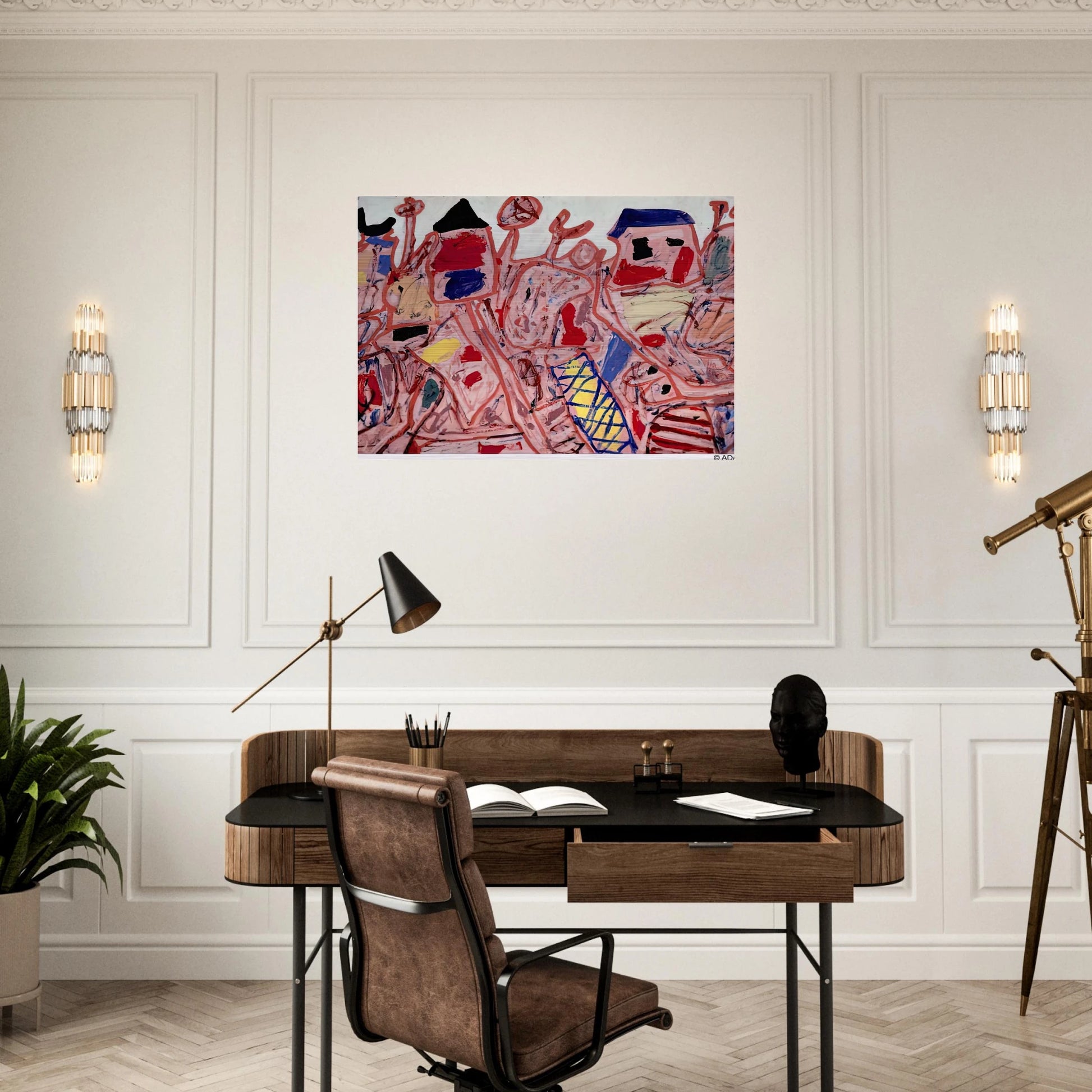 SUCCESSFUL CAMPAIGN - Jean Dubuffet Brushed Aluminum Print - 70x100 cm / 28x40 inches | Jean Dubuffet Aluminum Print | Jean Dubuffet Prints