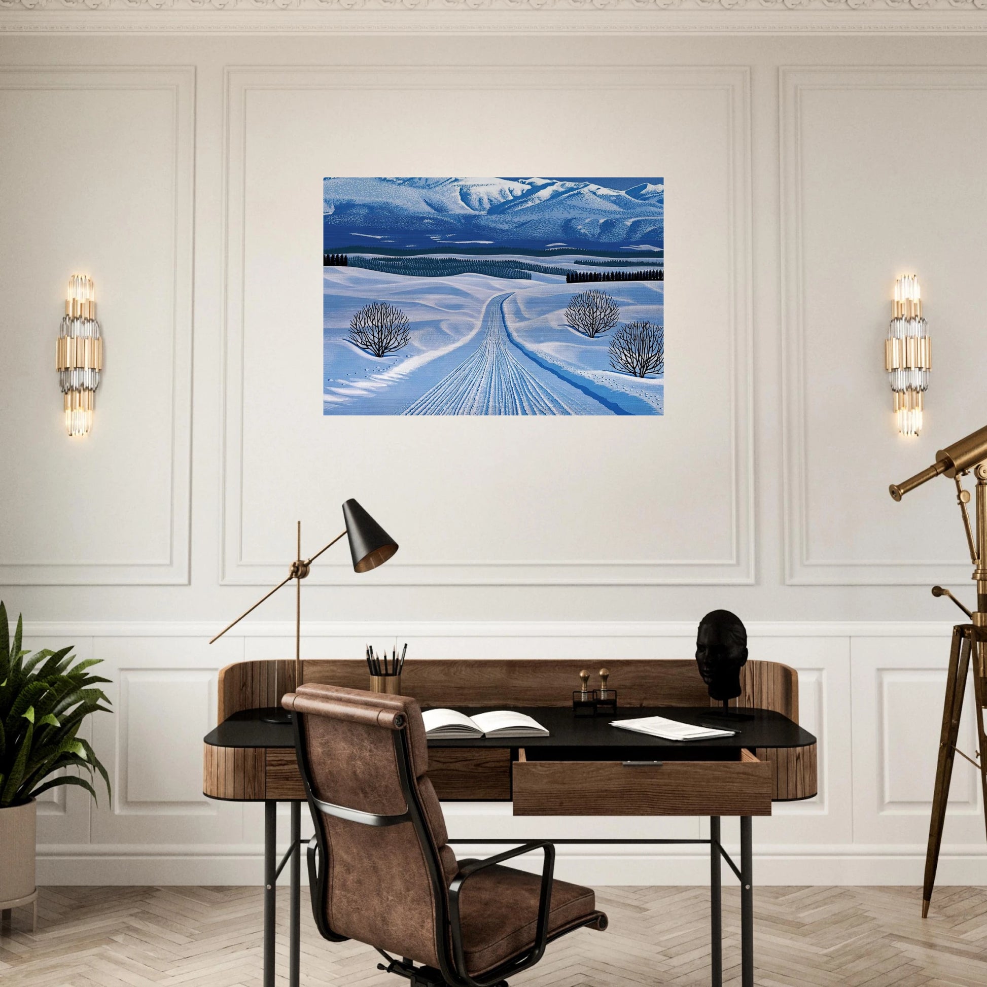 Winter Roads - Hiroshi Nagai Brushed Aluminum Print - 70x100 cm / 28x40 inches | Hiroshi Nagai Aluminum Print | Hiroshi Nagai Prints