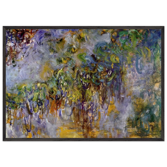 Wisteria right half - claude monet 70x100 cm / 28x40 inches Framed Art Print – Black Wooden Frame