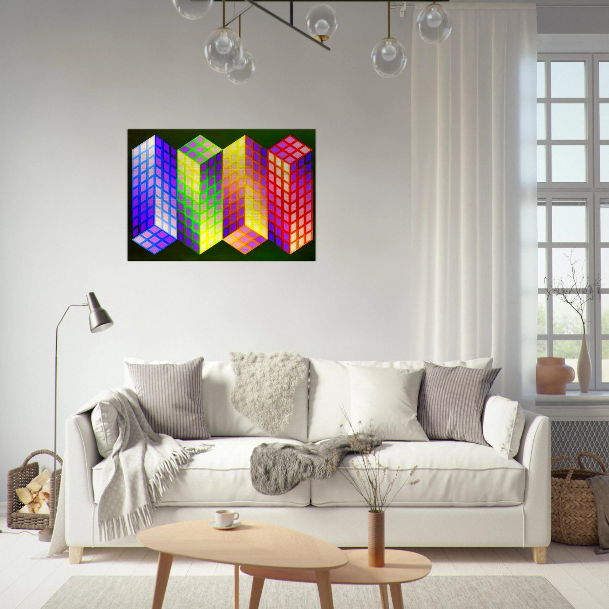Torony-Nagy - 1969 - Victor Vasarely Brushed Aluminum Print - 70x100 cm / 28x40 inches | Victor Vasarely Aluminum Print | Victor Vasarely Prints