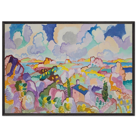 Printemps en Bretagne - 1959 - Charles Lapicque 70x100 cm / 28x40 inches Framed Art Print – Black Wooden Frame