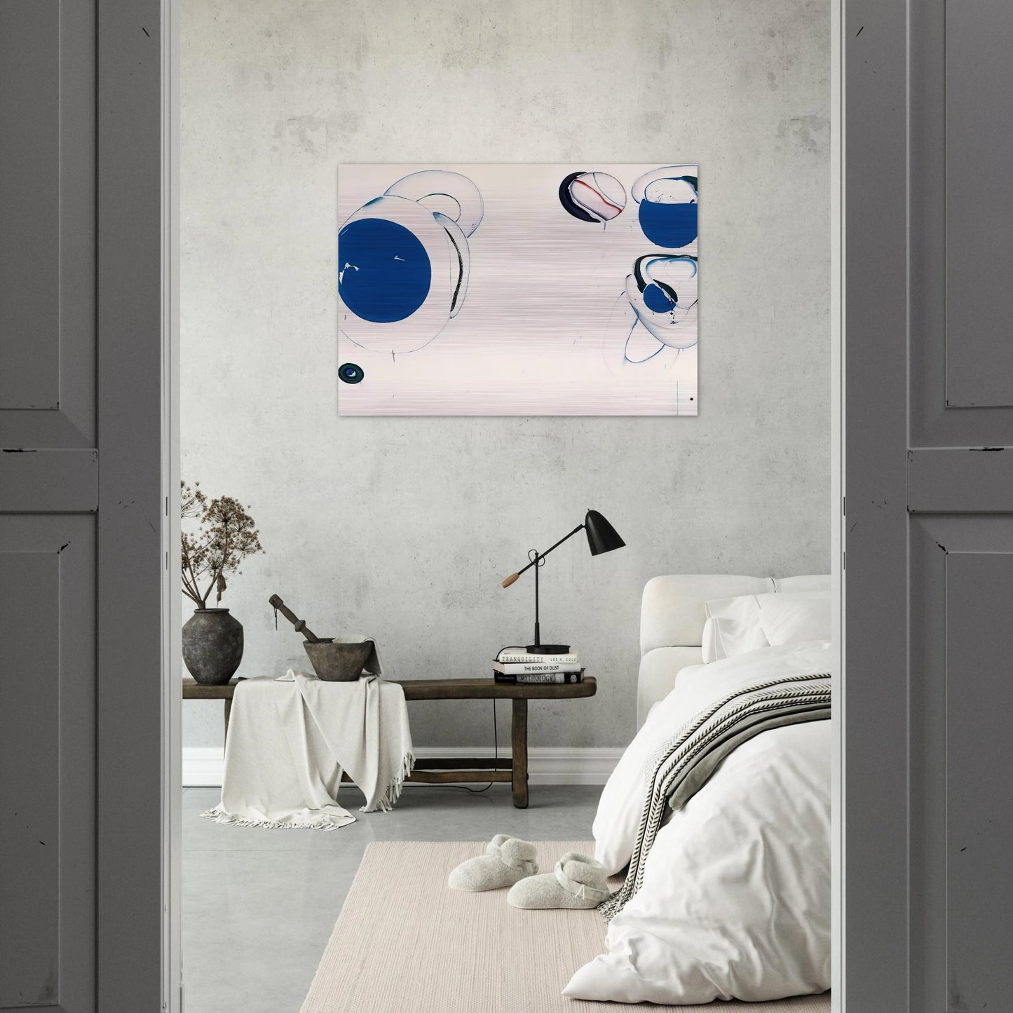 Blue Balls VIII - Sam Francis Brushed Aluminum Print - 70x100 cm / 28x40 inches | Sam Francis Aluminum Print | Sam Francis Prints