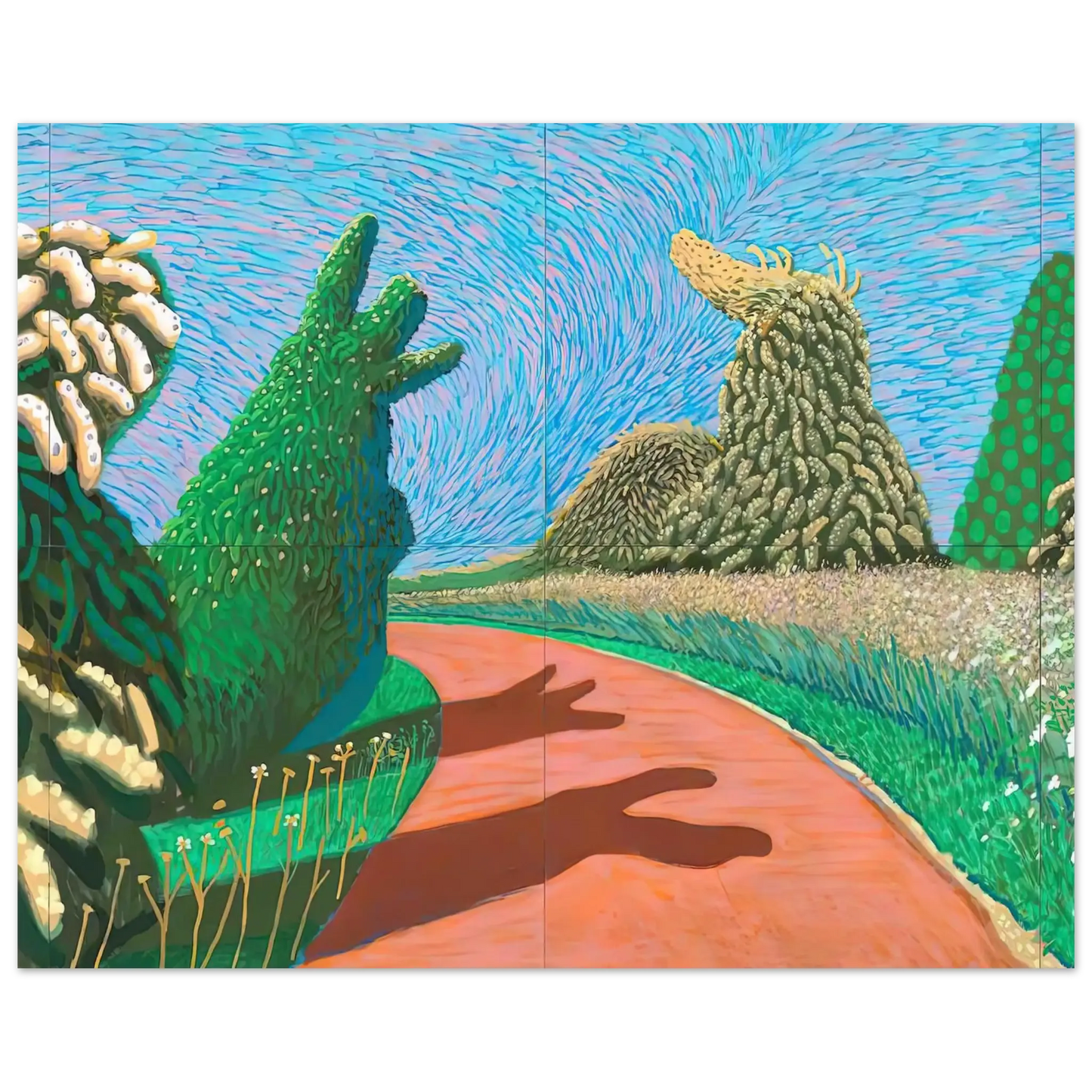 David Hockney - David Hockney Wall art - 28x43  cm / XL (11x17 Inches) - Premium Wooden Framed Poster With Fine Art Paper - Wood frame