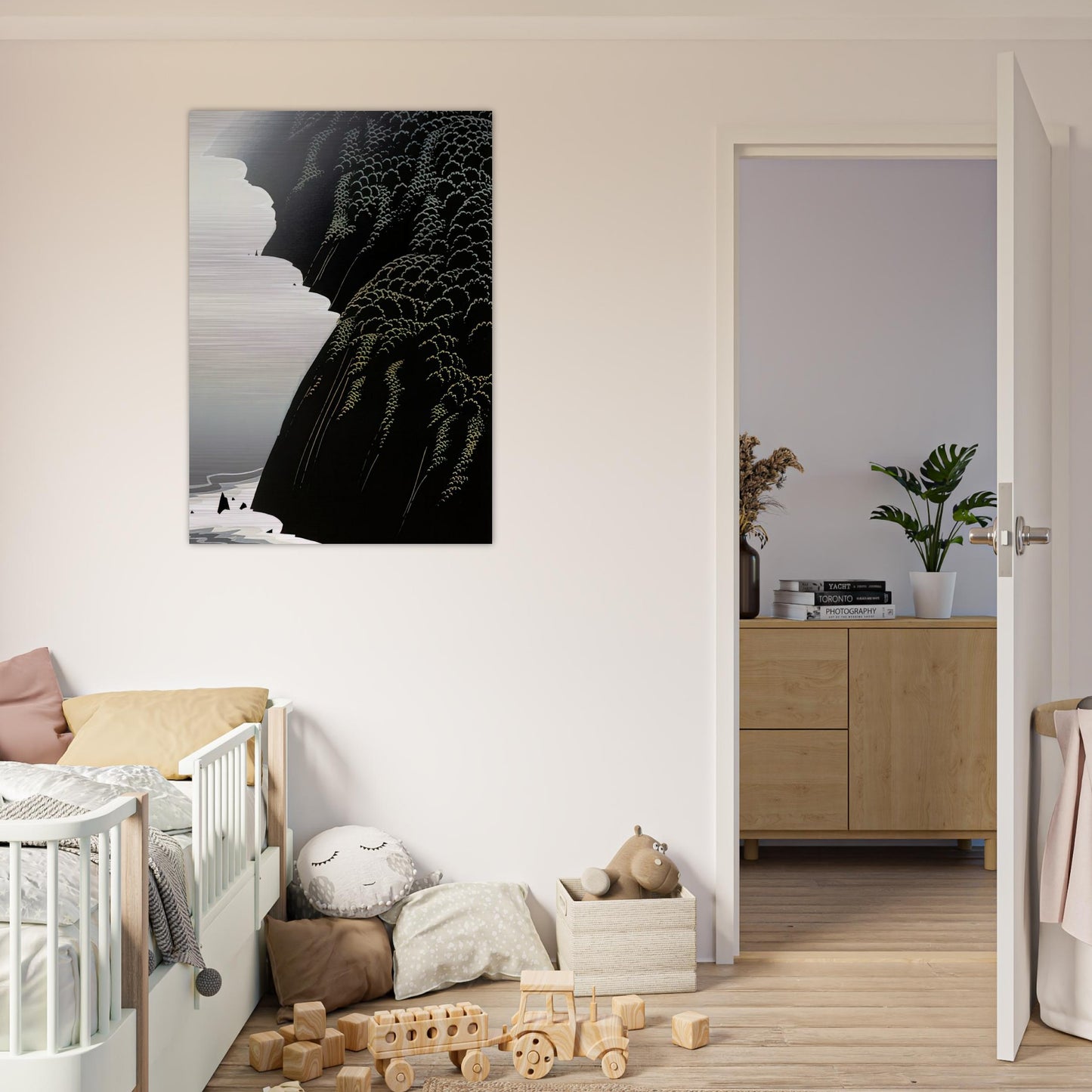 California Coast - Eyvind Earle Brushed Aluminum Print - 70x100 cm / 28x40 inches | Eyvind Earle Aluminum Print | Eyvind Earle Prints