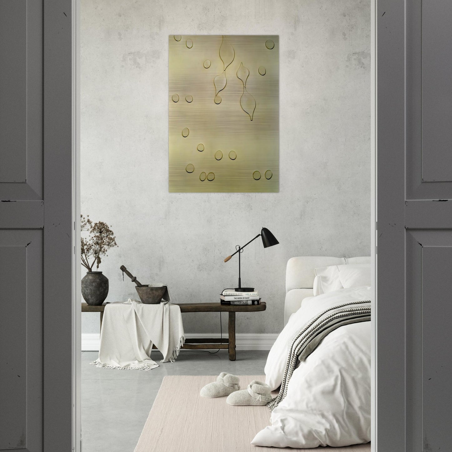 Leafage and Drops - Jean Arp Brushed Aluminum Print - 70x100 cm / 28x40 inches | Jean Arp Aluminum Print | Jean Arp Prints