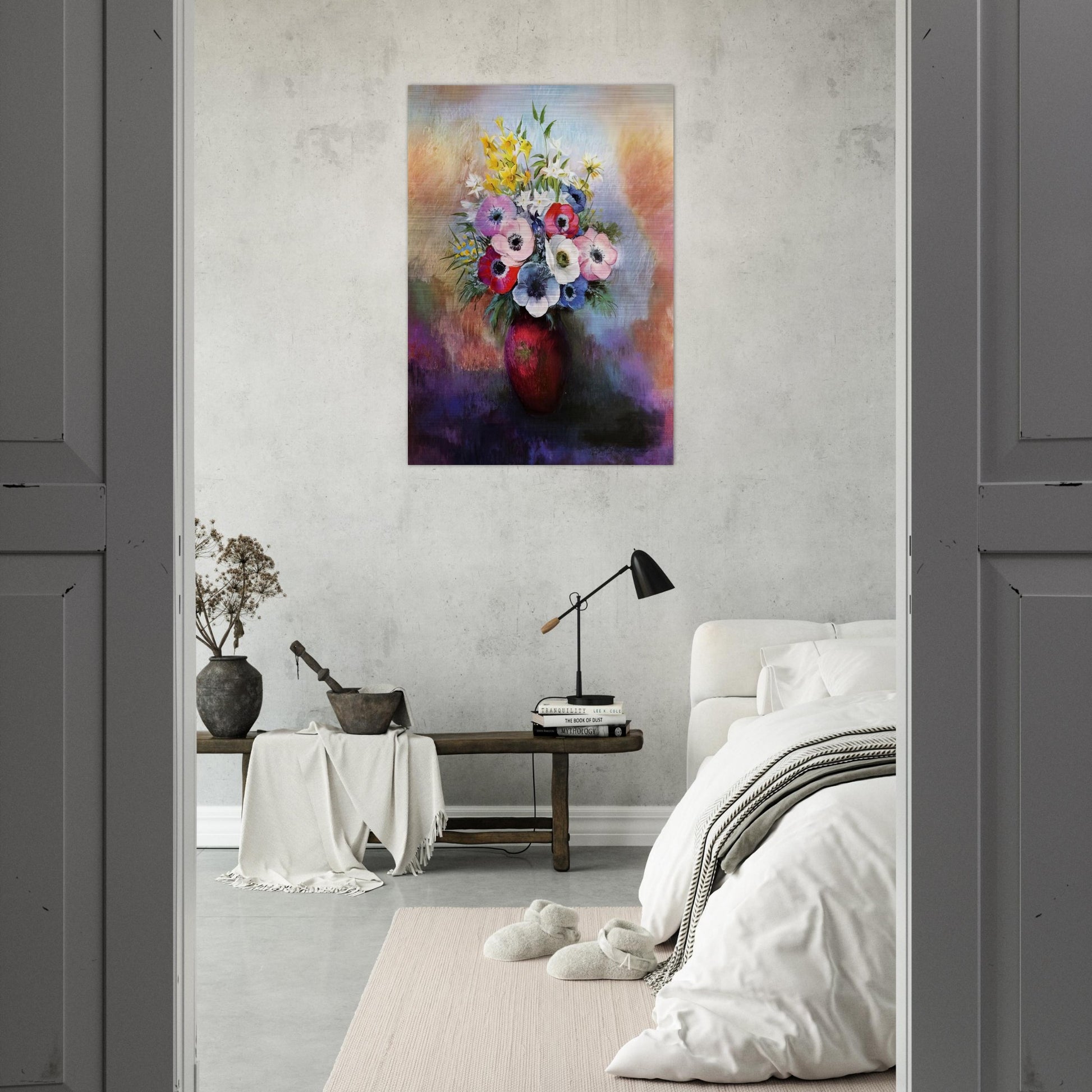 ANEMONES - Odilon Redon Brushed Aluminum Print - 70x100 cm / 28x40 inches | Odilon Redon Aluminum Print | Odilon Redon Prints