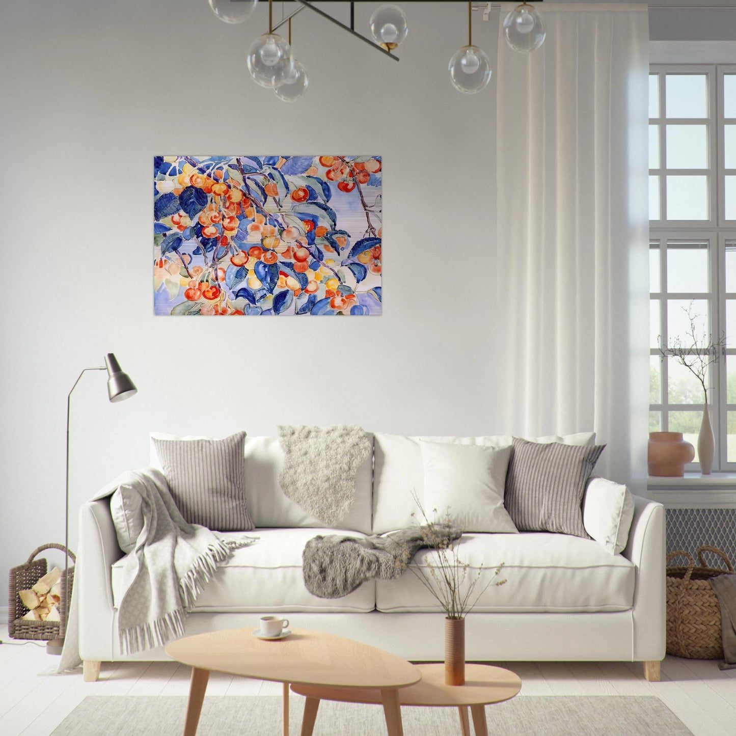 CHERRIES - Theo van Rysselberghe Brushed Aluminum Print - 70x100 cm / 28x40 inches | Theo van Rysselberghe Aluminum Print | Theo van Rysselberghe Prints
