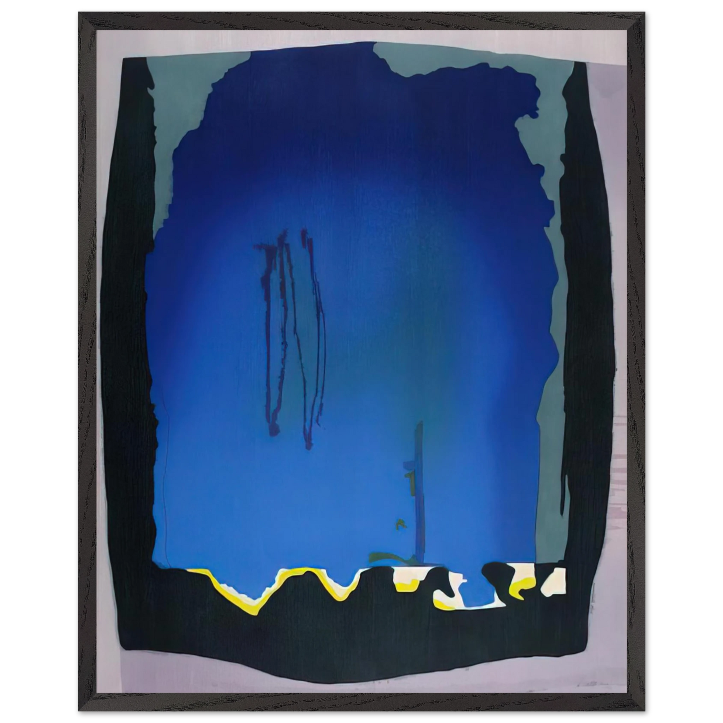 Helen Frankenthaler - Freefall - 1992 Wall art - 27x35 cm / 11x14 inches - Premium Wooden Framed Poster With Fine Art Paper-canvas - White frame