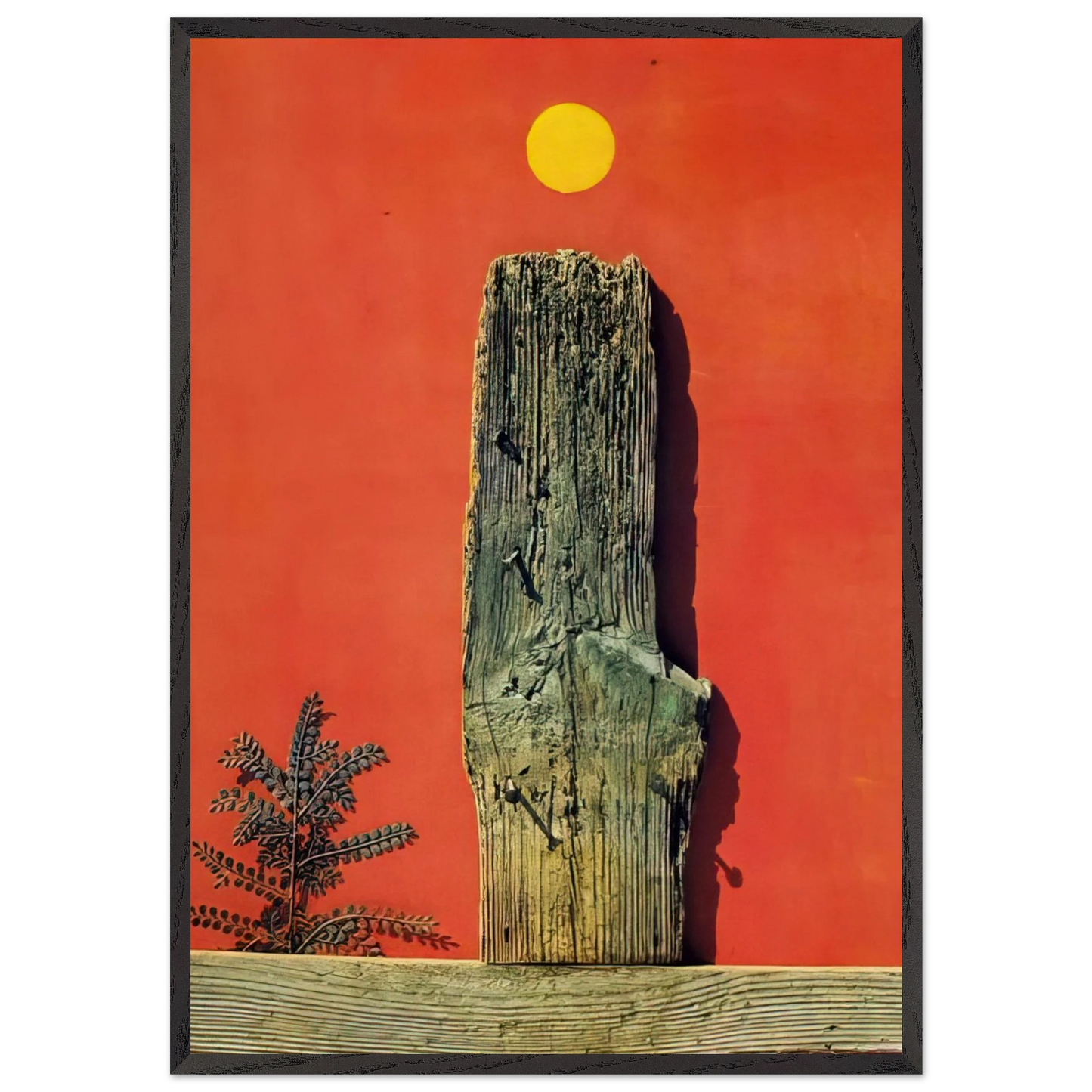 Red Forest - Max Ernst 70x100 cm / 28x40 inches Framed Art Print – Black Wooden Frame