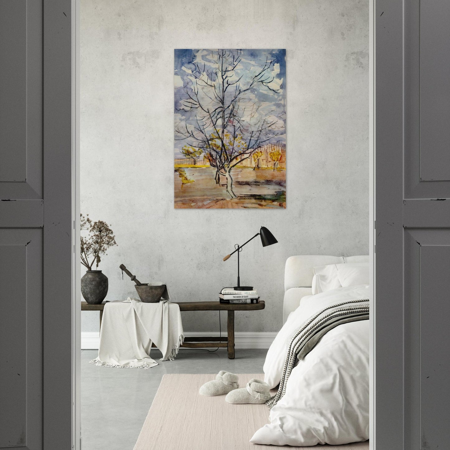 Pink Peach Trees - Vincent van Gogh Brushed Aluminum Print - 70x100 cm / 28x40 inches | Vincent van Gogh Aluminum Print | Vincent van Gogh Prints