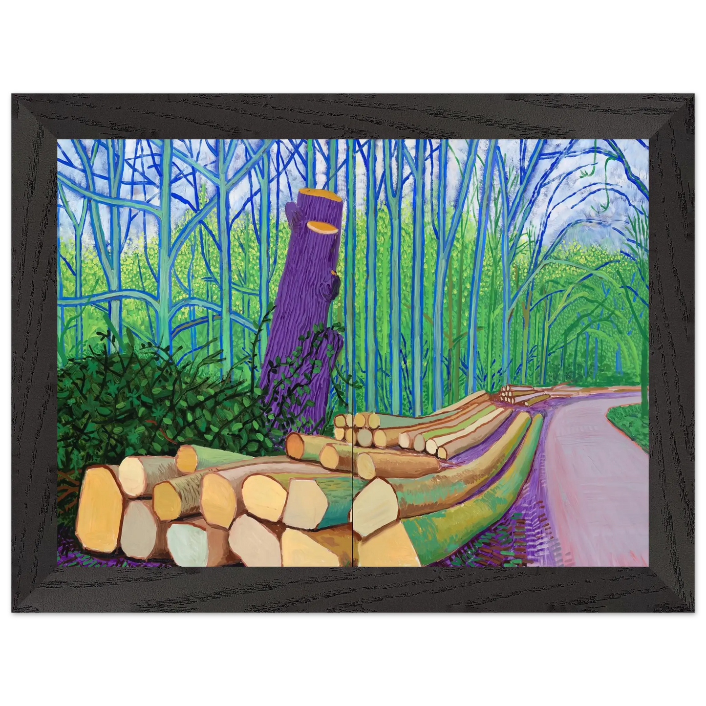 David Hockney - David Hockney Wall art - 20x25 cm / 8x10 Inches - Premium Wooden Framed Poster With Fine Art Paper - White frame