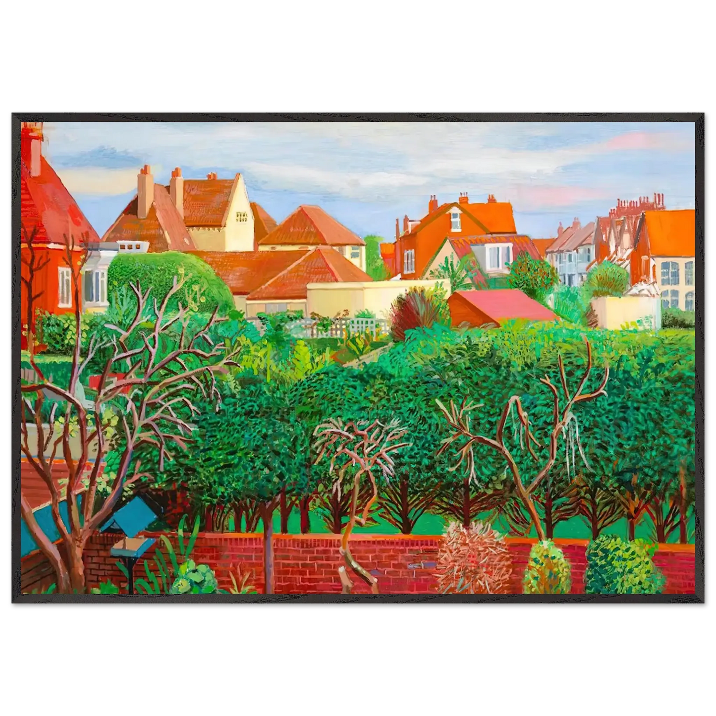 David Hockney - David Hockney Wall art - 28x43  cm / XL (11x17 Inches) - Premium Wooden Framed Poster With Fine Art Paper - Wood frame