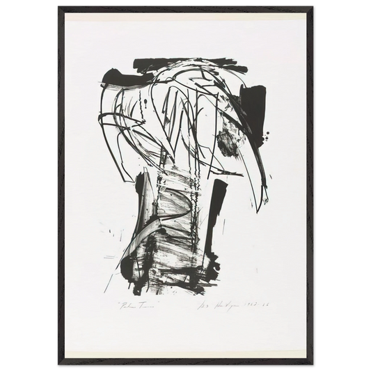 Palm Trees from the Series The Archaics - Grace Hartigan 70x100 cm / 28x40 inches Framed Art Print – Black Wooden Frame