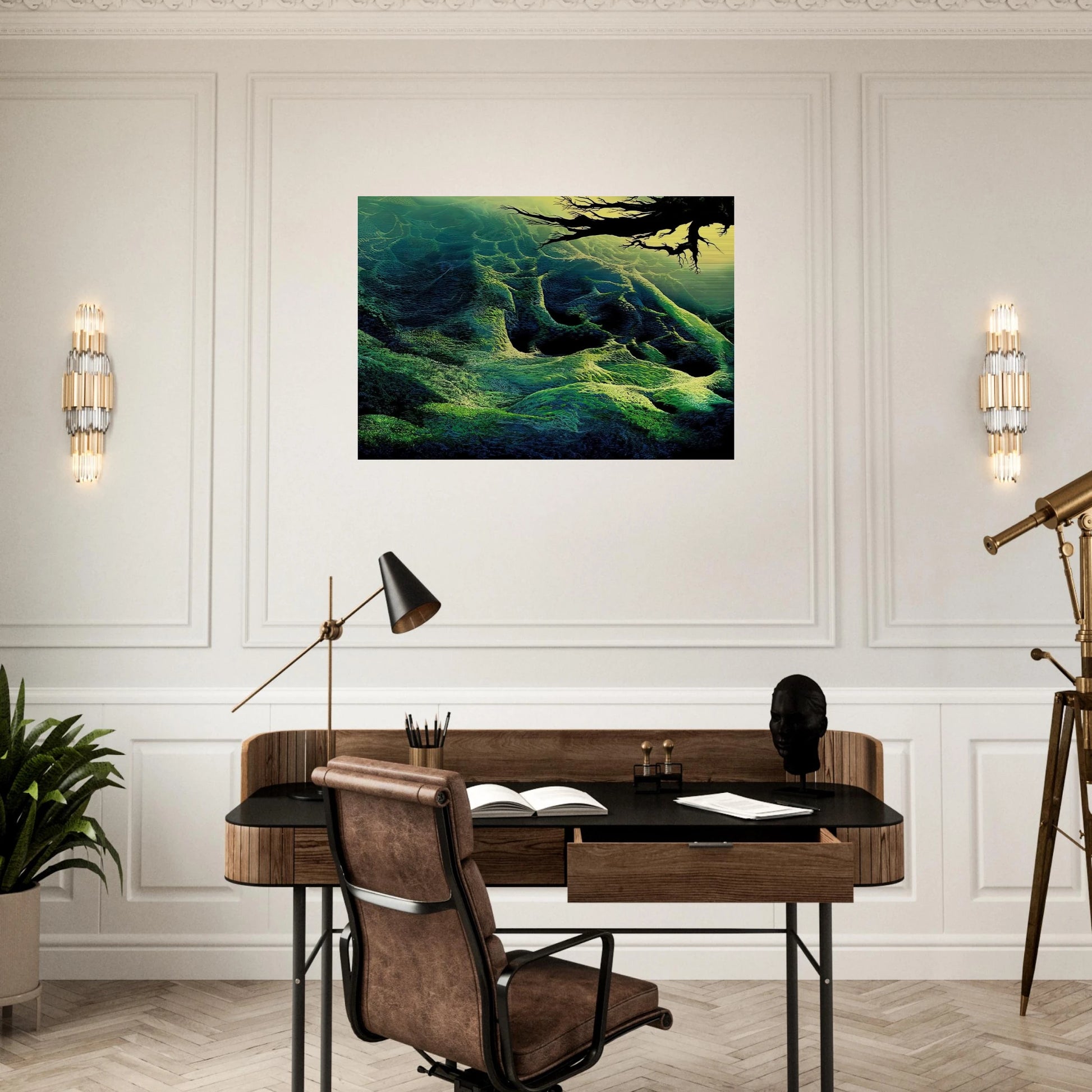 My Soul - Eyvind Earle Brushed Aluminum Print - 70x100 cm / 28x40 inches | Eyvind Earle Aluminum Print | Eyvind Earle Prints