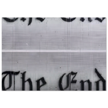 THE END 1991 - Edward Ruscha Brushed Aluminum Print - 70x100 cm / 28x40 inches | Edward Ruscha Aluminum Print | Edward Ruscha Prints