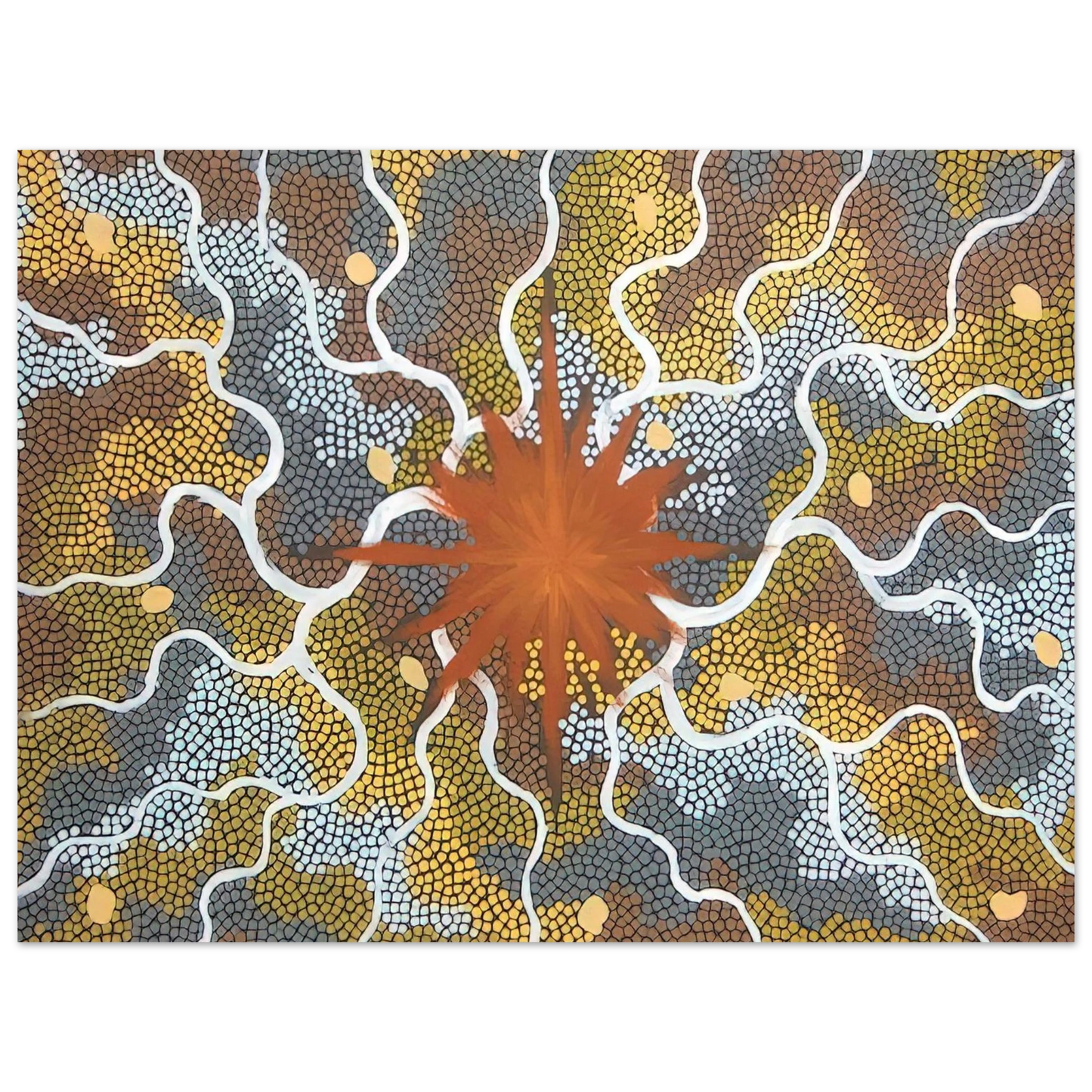 Clifford Possum Tjapaltjarri - Creation, Lightning Dreaming - 1993  75x100 cm / 30x40inches Fine Art Poster